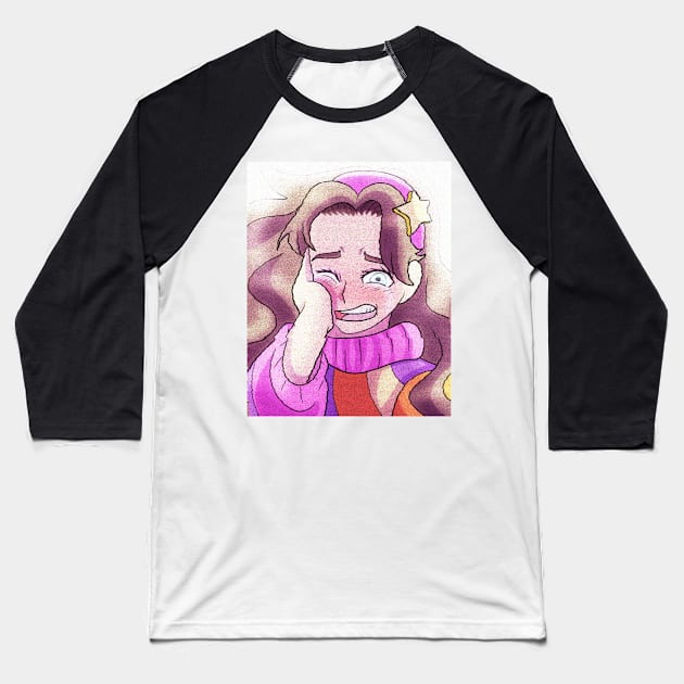 Crying Anime TV Girl Baseball T-Shirt by LaurenPatrick